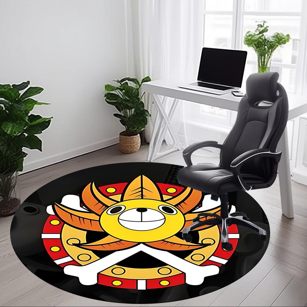 1pc Pirate Emblem Office Round Area Rug, Indoor Mat Suitable For Office, Under Office Chairs Bedroom Living Room Home Decor, Room Deco