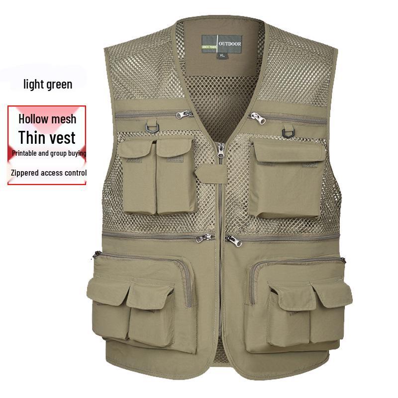 Men's Summer Mesh Multi-Pocket Fishing Vest – Outdoor Lightweight Sleeveless Jacket