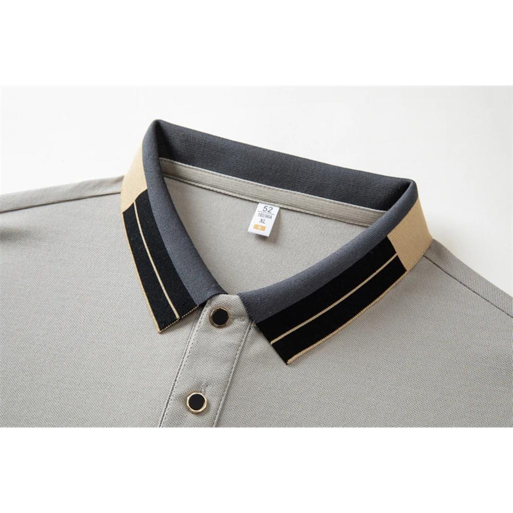 STORN Neues Herren Business Casual Kurzarmhemd Einfarbiges Poloshirt Modisches Atmungsaktives Bequemes Vielseitiges Oberteil
