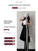 Women's Ice Silk Wide-Leg Sports Pants - Black, Thin, Straight, Loose, Casual Style for Spring, Summer, and Autumn