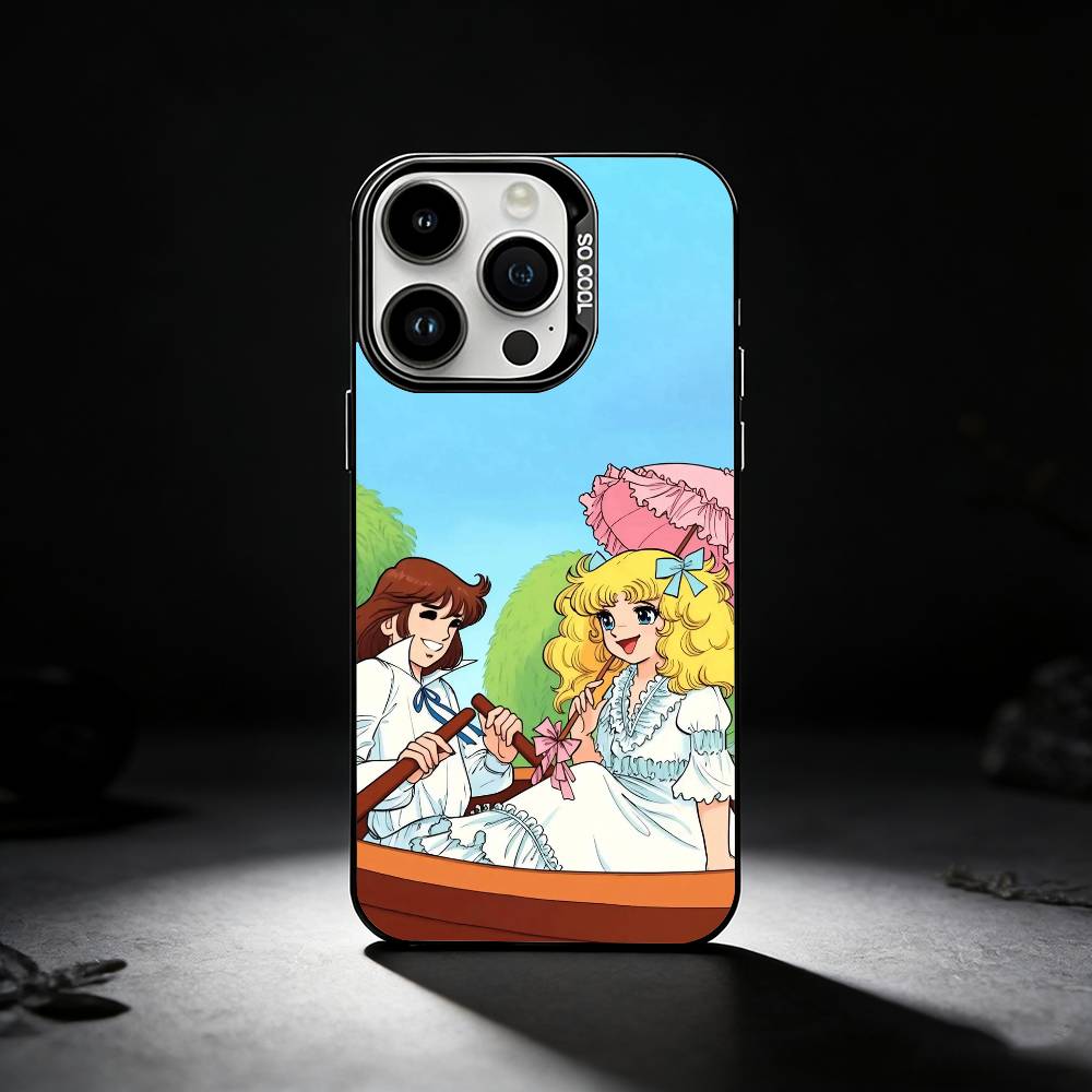 Anime Candy Candy Phone Case For iPhone 17,16,15,14,13,12,11 Plus,Pro Max,XS,Colored Silver Phone Case