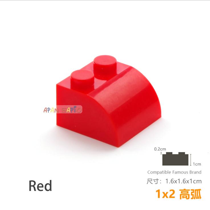

20pcs/lot DIY Blocks Construction Bricks Radian 1X2 Instructive Assemblage Building Playthings designed for Children Dimension Works With Featuring красный