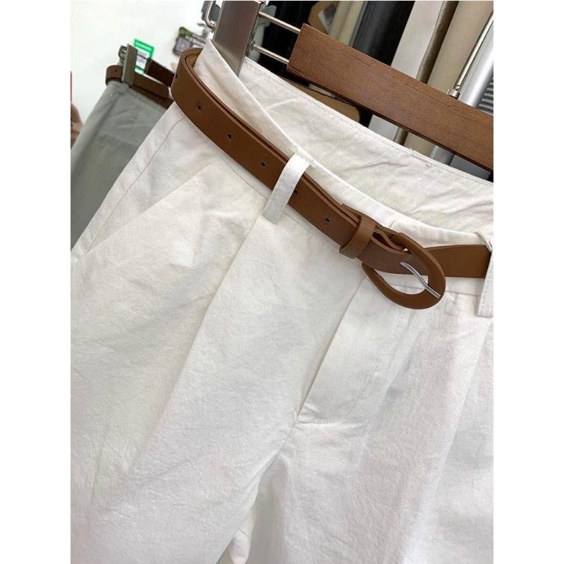 Volné a pohodlné dámské bavlněné šortky, korejský styl s vysokým pasem a širokými nohavicemi, ležérní šortky