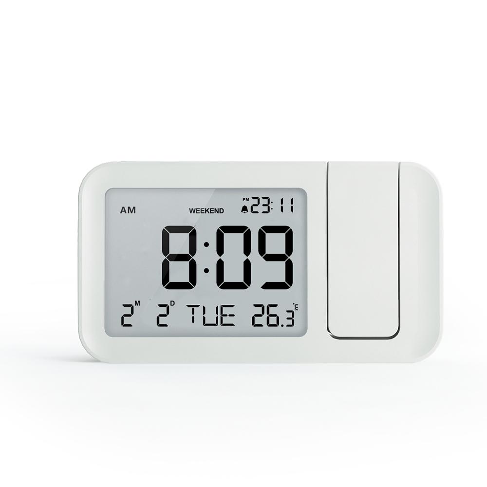 LCD 4 Inch Digital Led Desk Alarm Clock with Snooze Function and Week Mode Time Projection Alarm Clock for Bedside
