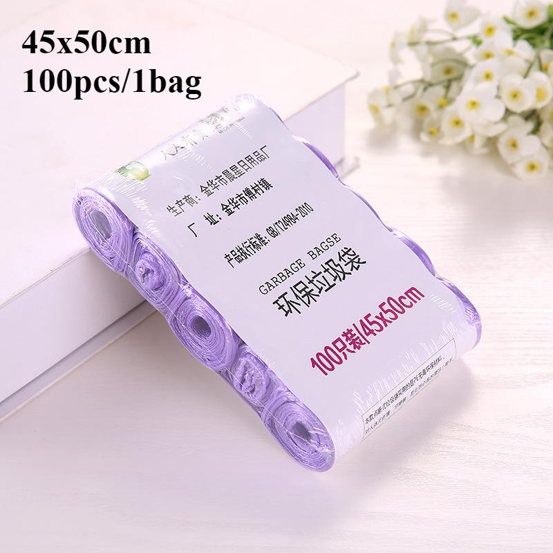 15Pcs/1Roll Household Garbage Bag Thickened Large Black Trash Bags Disposable Trash Pouch Kitchen Portable Cleaning Waste Bag