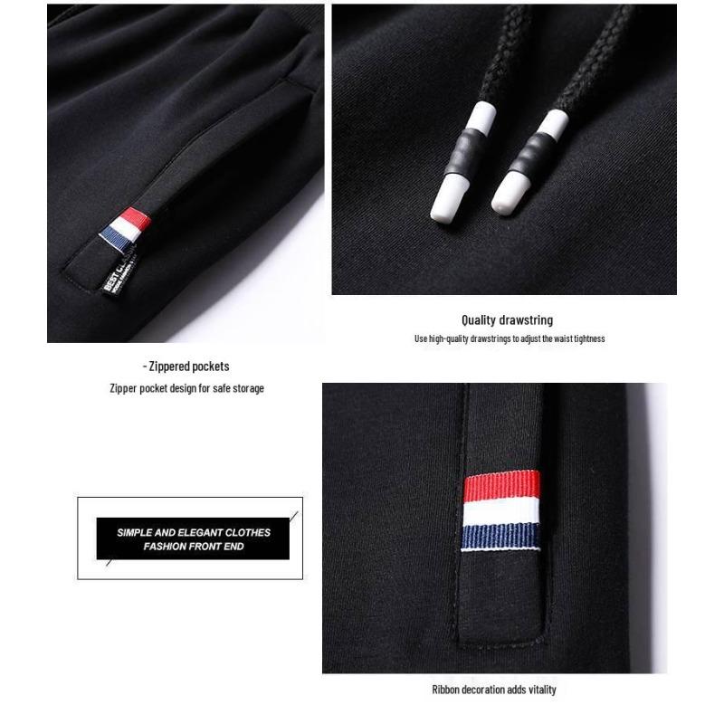 Men's Fleece-Lined Winter Sweatpants - Lambswool Plus Size, Loose Fit, Straight-Leg Casual Pants