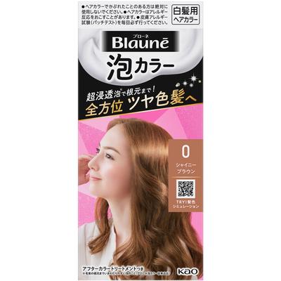 Blaune Bubble Color 0 Shiny Brown 108ml (Quasi-drug) Foam for Graying Hair Colorant for Gray Hair For Use In the Entire Dyeing Process (one-time U