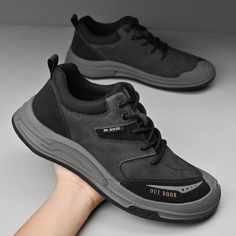 Зимние оригинальные кожаные кроссовки мужские теплые кроссовки мужские большие размеры — фото 4