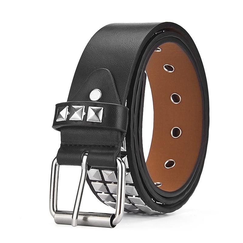 New Square Bead Rivet Belt for Women, Heavy Metal Belt for Men and Women, Y2K European and American Punk Rock Jeans Belt