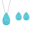 Schmuck Beliebt Imitation Paraiba Anhänger Halskette Ohrstecker Set Damen Geschenk Anhänger
