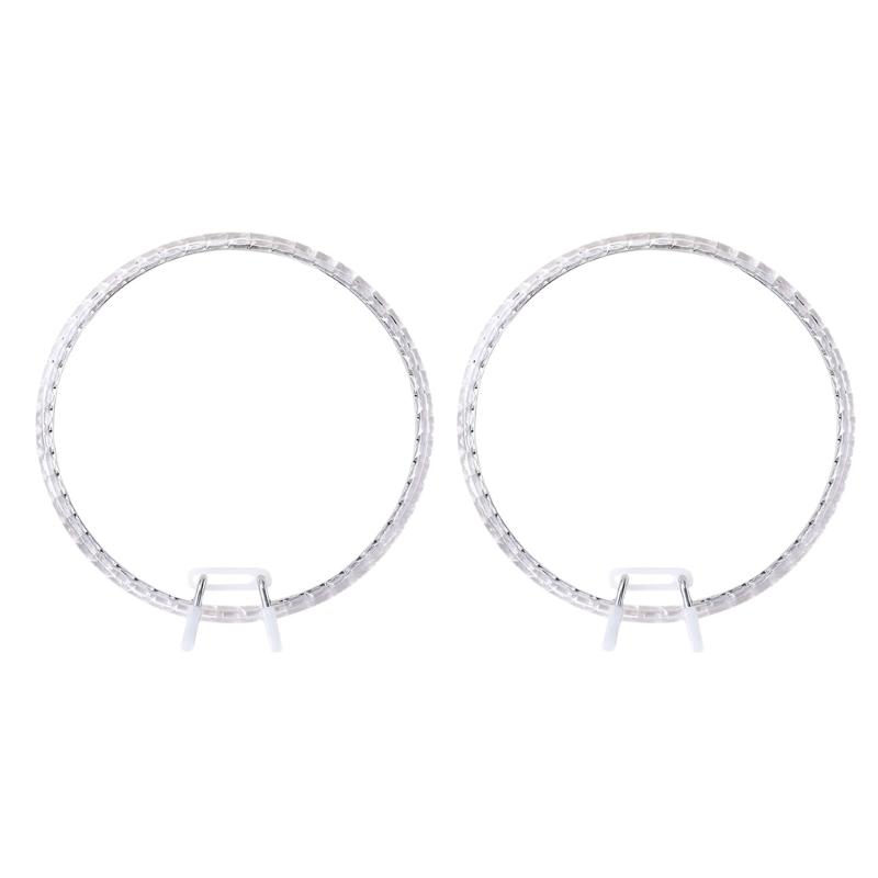 2Pcs Adjustable Embroidery Hoop Spring Loaded Round Plastic Stitching Frames for Sewing Needlework Fabric Craft Project