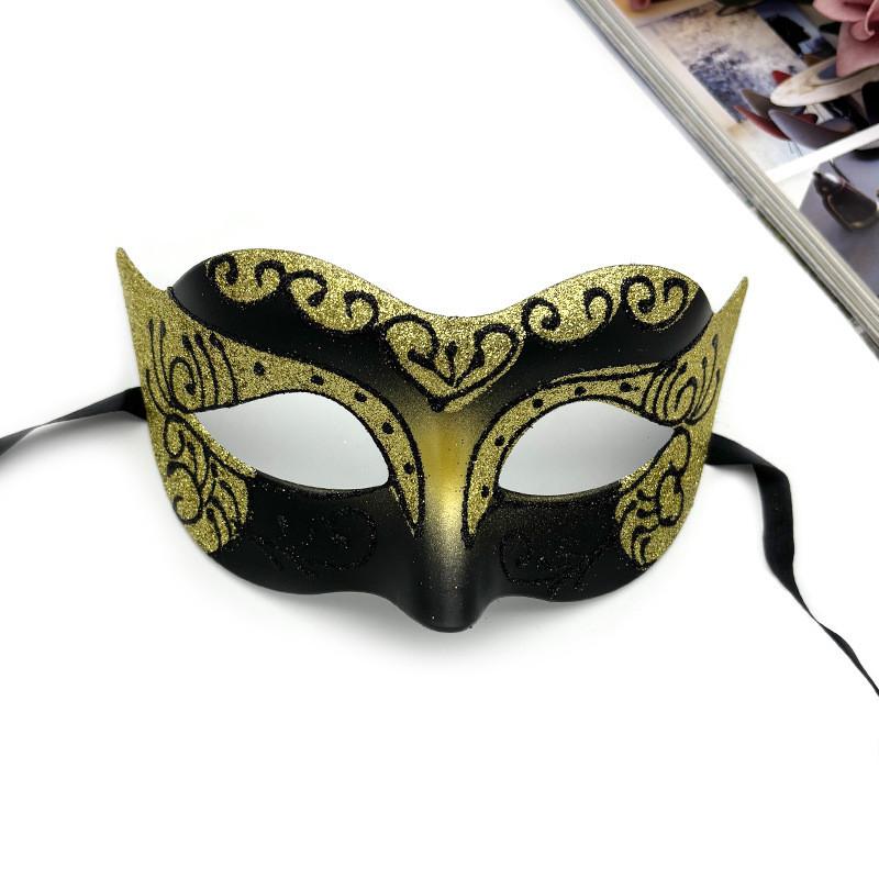 Halloweenmask med plastdesign i halvt ansikte för cosplay och kostymfester