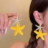 Blue Straw Woven Earrings for Women, Beach Vacation Bohemian Statement Ear Jewelry