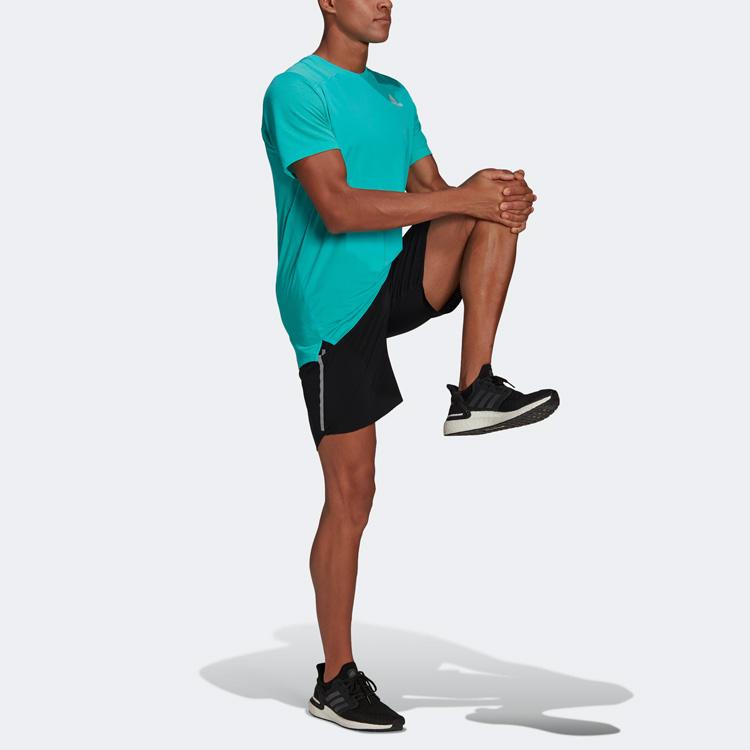 Adidas Camiseta de Rendimiento para Correr Over The Run para Hombre Tops Cian HB7464