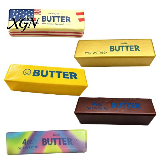 Hand Squeeze Stress Reliever Butter Stick Slow-Rising Toy Soft PU Fidget Realistic Sensory Ball Portable Decompression Gadget for Kids Adults