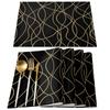 Geometric Placemats Set Linen Dining Table Mat, Washable Heat Resistant Place Mats for Kitchen Dining Holiday Party Home Decor