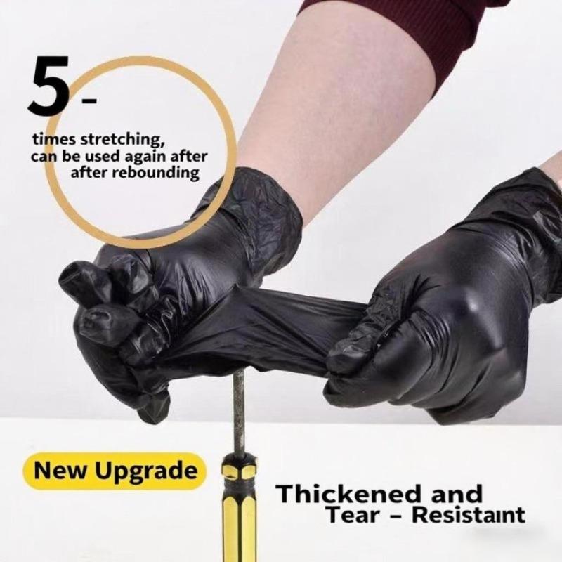 10-400pcs Disposable Rubber Glove Black Latex Free PVC Gloves Household Kitchen Cleaning Gloves for Cooking Tattoo Hair Dye 6