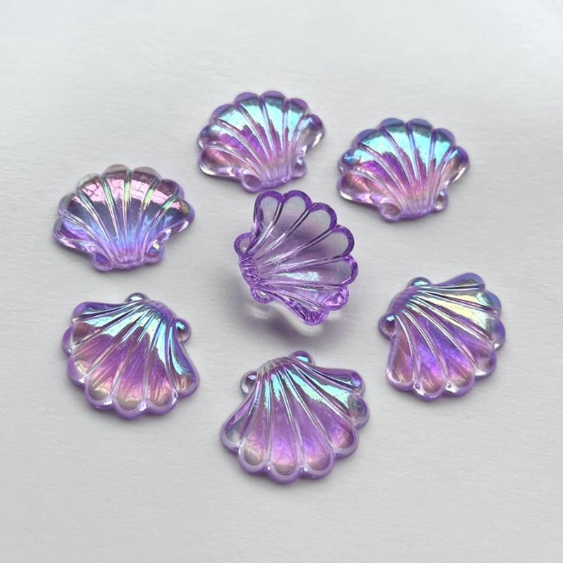 10 Pieces 27*22mm Beautiful AB Color Shell Crystal Rhinestone Flat Back Scrapbook Shell Crystal Rhinestone