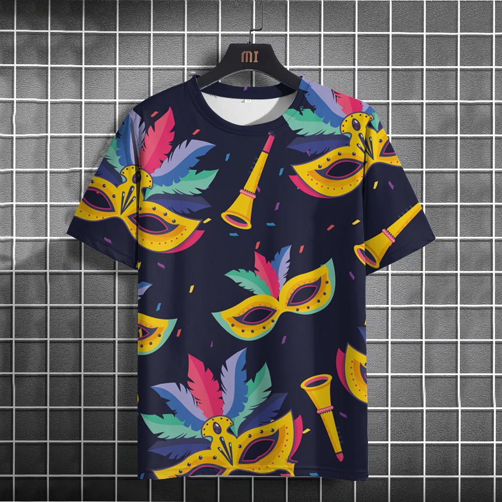 Brasil Karneval Herren T-Shirt 3D Druck Sweatshirt Festivalkleidung Für Herren Sommer Rundhals Locker Kurzarm Männlich Freizeit-Tees