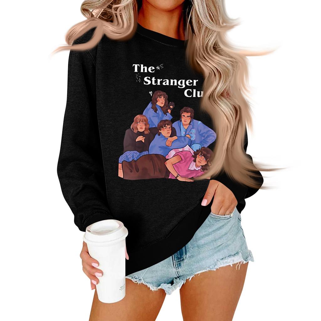 Women's And Men's Unisex Fashion Casual Long-sleeved Loose Printed Round Neck Pullover Hoodie Sweatshirt