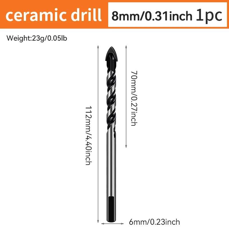 Cross Hexagonal Ceramic Tile Glass Cement Metal Ceramic Wood Plastic Hole Saw Triangular Alloy Drill Bit 5-Piece Set