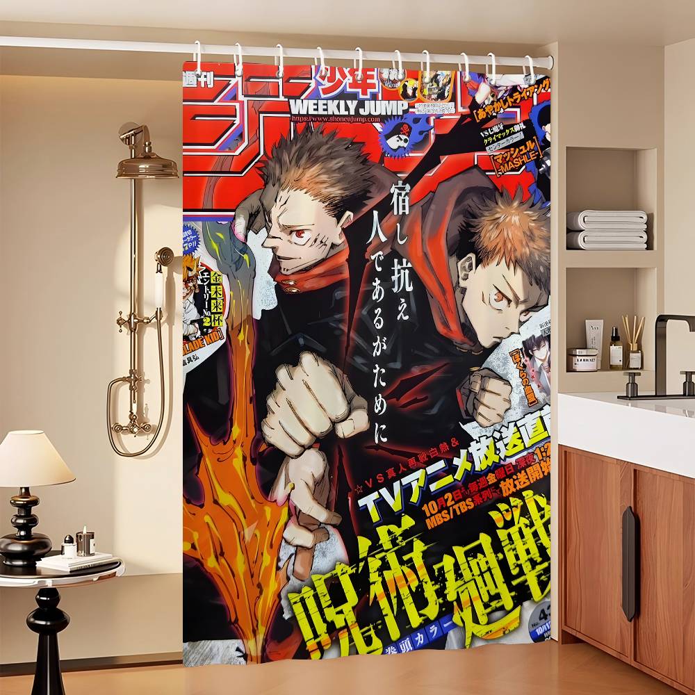 J-Jujutsues Japan Anime K-Kaisenes Waterproof Fabric Shower Curtain Bathroom Decoration Curtain Home Shower Curtain