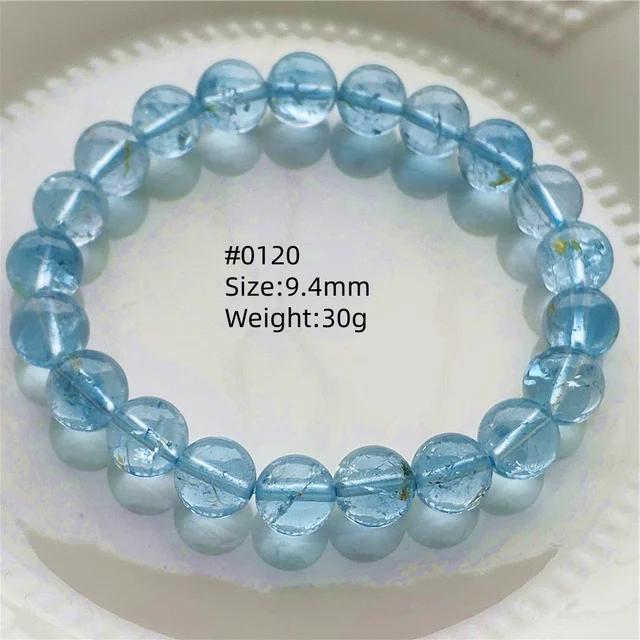 Natürlicher Blauer Topas Klare Runde Perlen Trendiges Unisex Armband Schmuck Party Geschenk 7mm 8mm AAAAAA