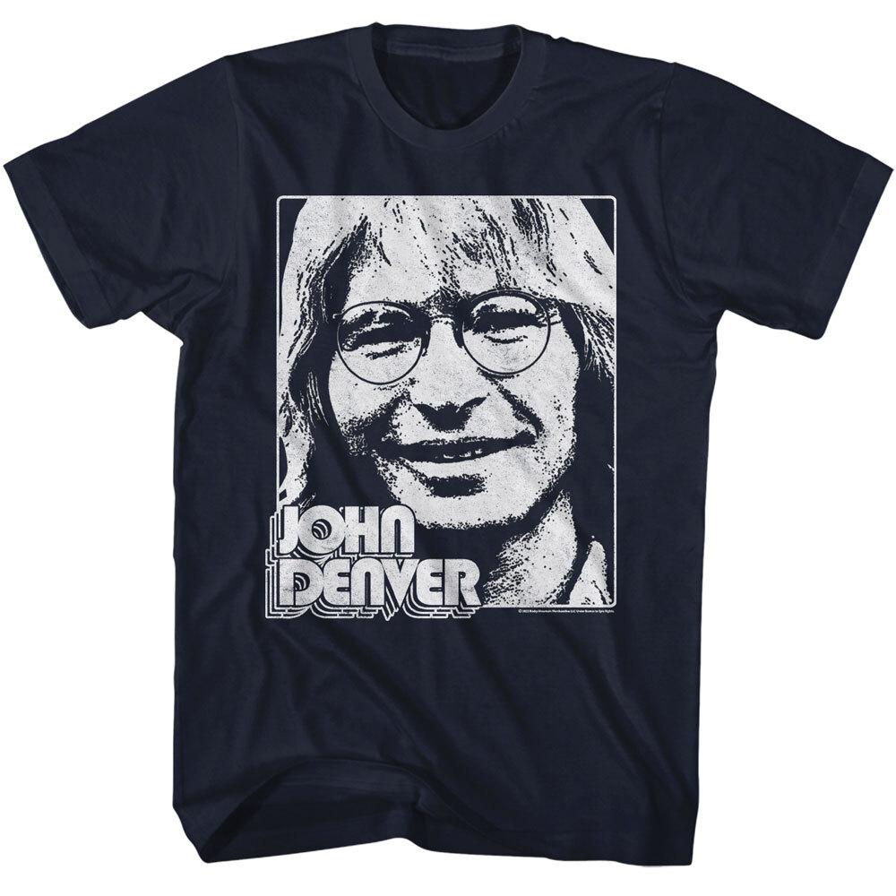 John Denver Musician Name Repeat Sketch Photo Men T Shirt Folk Music Merch XXL