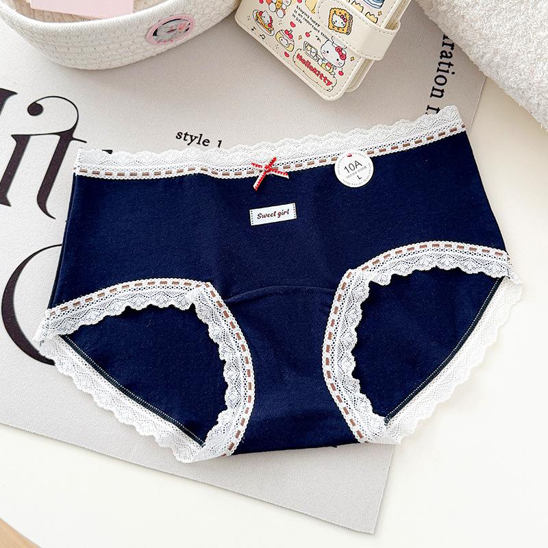 Девочки Осень и Зима Хмурый Милый Медведь Кролик Чистый Хлопок 10A Антибактериальные Трусы Средней Посадки M