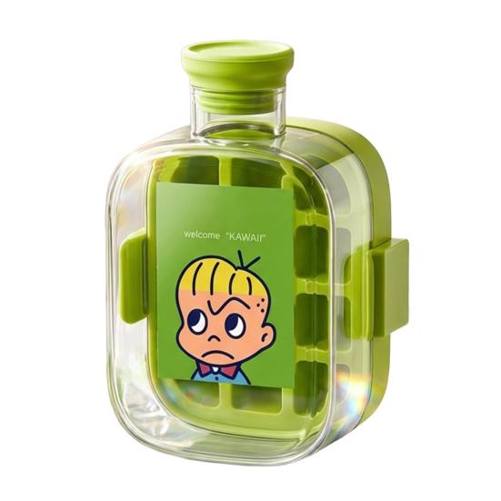 

Пресс-релиз: Машина для изготовления кубиков льда с контейнером для хранения, пищевой силиконовый лоток для льда для морозильной камеры, герметичный, без BPA, портативный контейнер для льда для дома и улицы 500ML зелёный