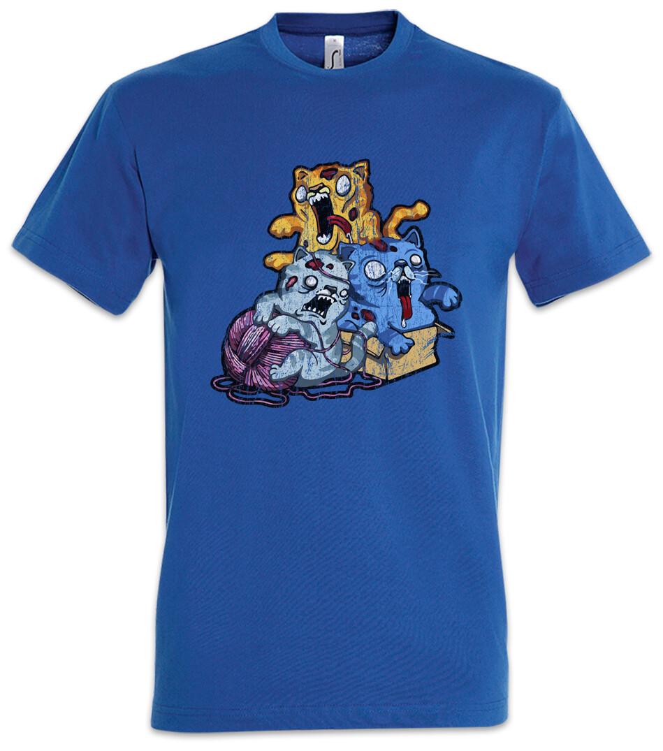 Zombie Cats T-Shirt Mens Womens Tees Top The Cats Love Zombies Walking Addiction Addicted Dead Fun S