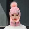 Fashion Windproof Winter Warm Hat Scarf Set Pompoms Hat Beanies Caps Knitted Hat