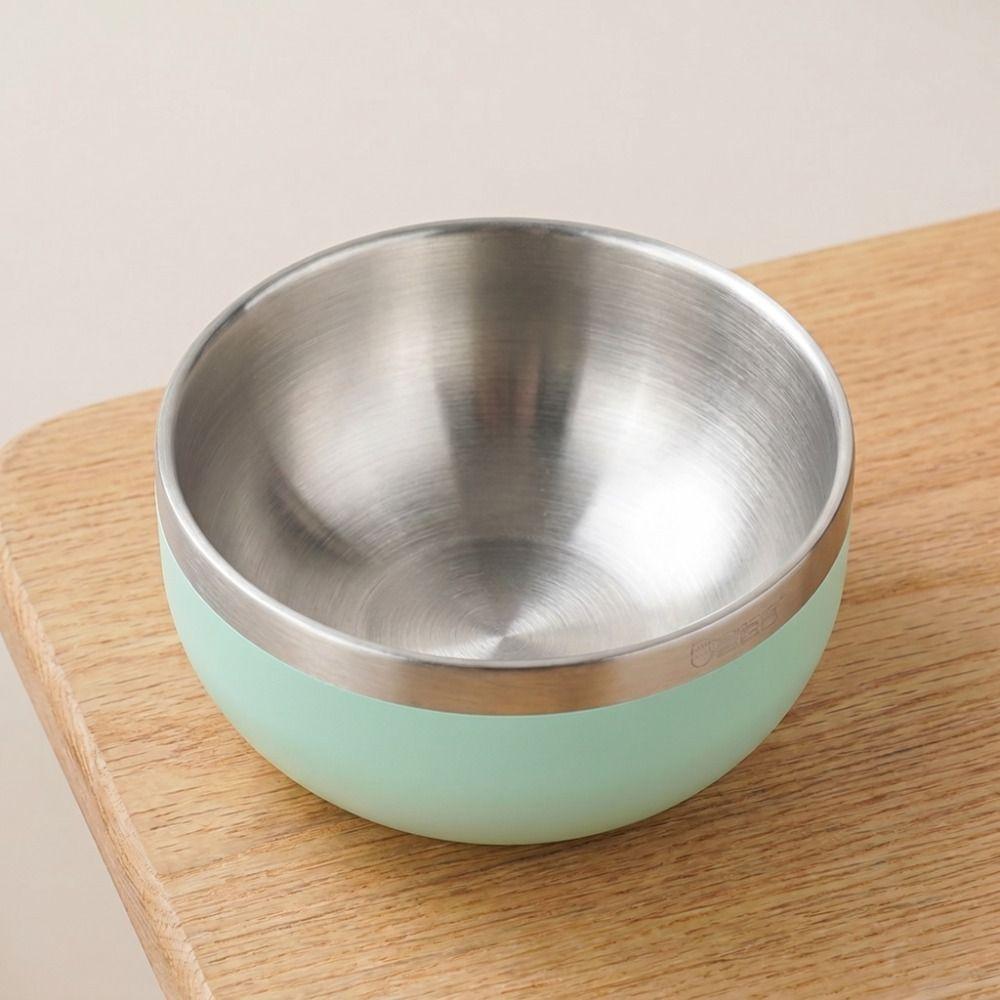 Multi-color Fruit Salad Bowl Round Bowl Food Container Stainless Steel Bowl  Kitchen Tableware