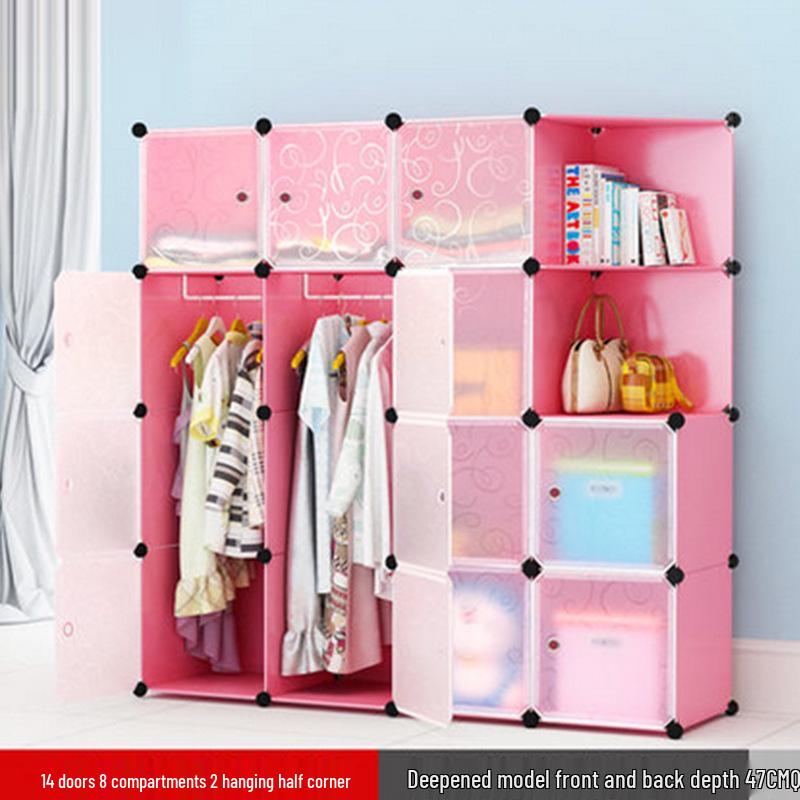 Children's Folding Resin Wardrobe: Assembled Plastic Storage Cabinet for the Living Room