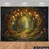 2D Magical Forest Path Backdrop Enchanted Tree Tunnel with Lights Photography Background
