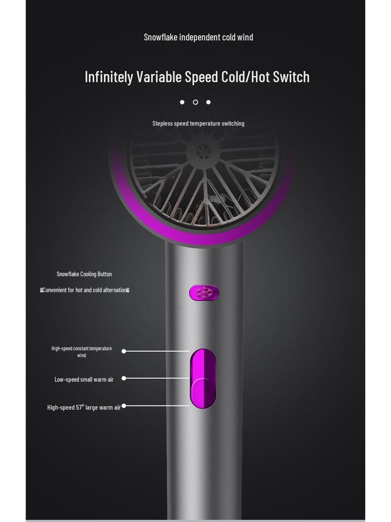 High-Speed Ionic Hair Dryer: Silent, Strong Wind, Quick-Dry, Constant Temperature, High Power for Household and Dormitory Use.