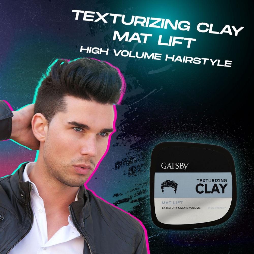Gatsby Texturizing Clay Wax For Men 75g Matte Finish Strong Hold Volumizing Hair Clay For Natural Look & Messy Hairstyles