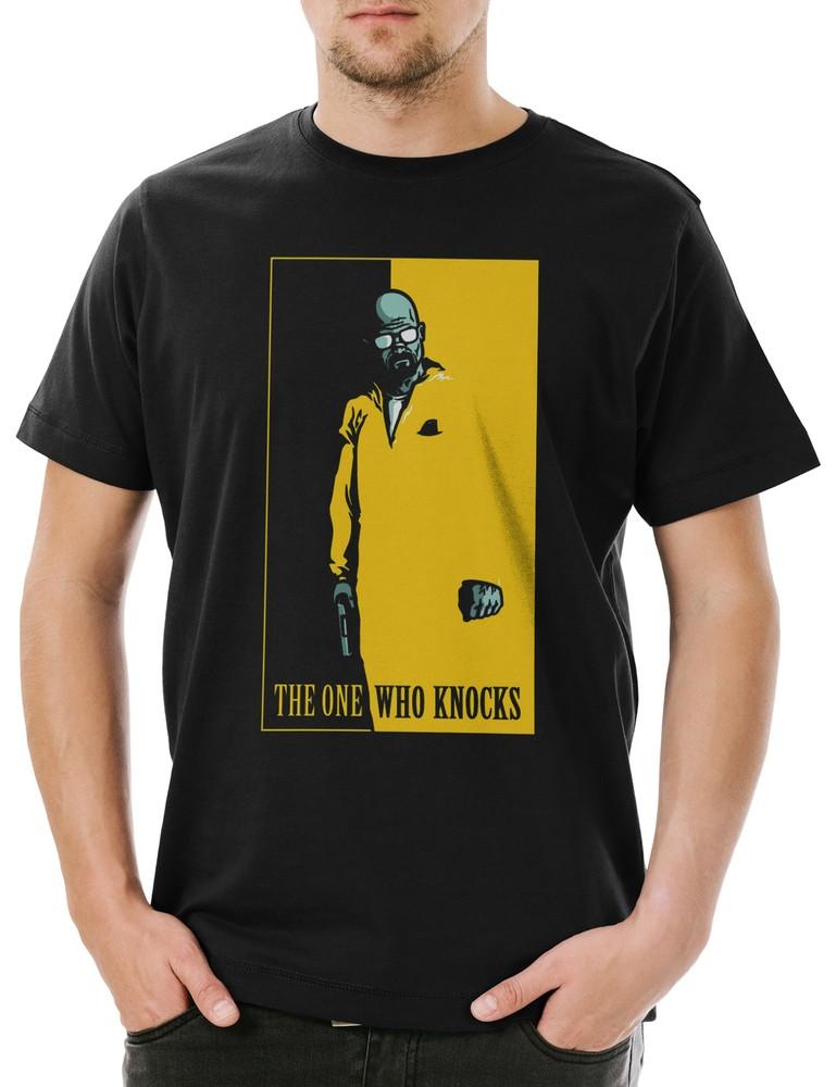 

The One Who Knocks Men s T-Shirt Walter Breaking White Ehrmantraut Bad Crystal M