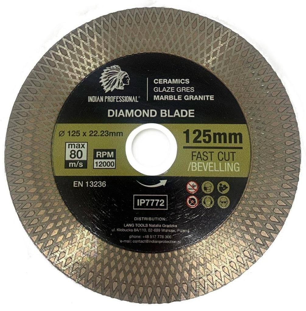 Tarcza Diamentowa 125Mm X 1,9Mm X 22,2Mm Fast Cut Indian Professional