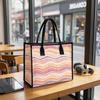 Wavy Stripes Printed Tote Bag Fashion Large Capacity Shoulder Handbag for Daily Commute Shopping
