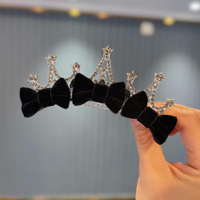 Korean Rhinestone Crown Hairpin - Princess Costume Hair Accessory for Girls