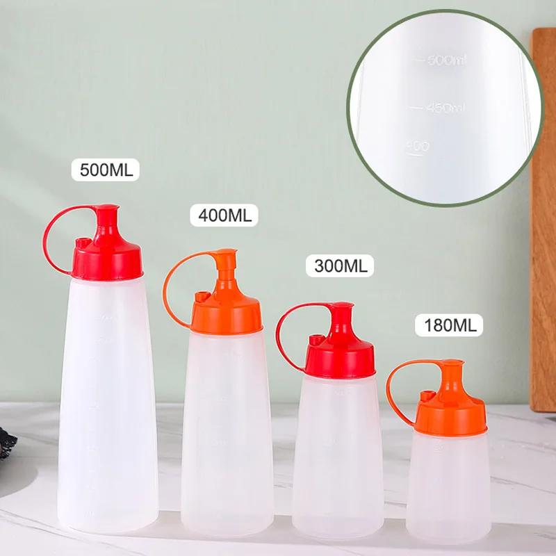 Squeeze Condiment Oil Bottles Can Sealing Cap Sauce Tomato Salad Dressing Food Grade Mustard Dispenser Kitchen Supplies