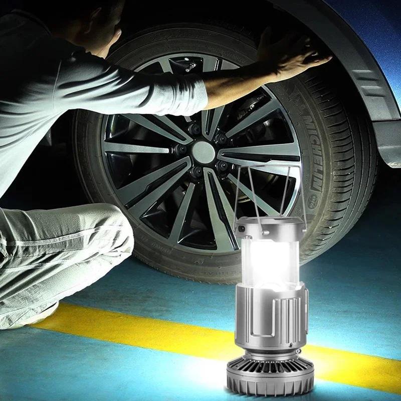 3-in-1 Solar Multifunction Camping Lights Portable with Fan Solar Charge Rechargeable Night Light Hanging Tent Fish Flashlight