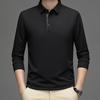 Herren Frühling Langarm Poloshirt Einfarbig Golfshirts Mode Business Casual Herren Oberteile T-Shirts