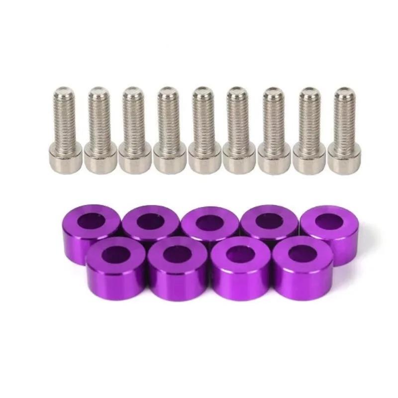 9pcs M8 Aluminum Fender Washers Bolt For Honda Civic B/D/K Series Air Inlet Manifold Engine Screws Decorative Gasket
