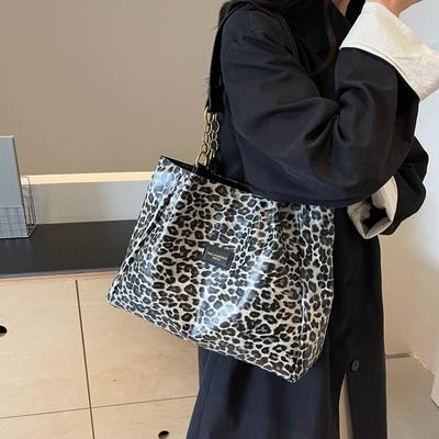 Large Capacity Tote Bag Women's 2025 New Big Bag Fashion Leopard Print Commuting Temperament Single Shoulder Armpit Big Bag