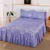 3Pcs Bed Sheet Pillowcase Lace Skirts Bedding Set Bedspread Elastic Fitted Mattress Cover Bedsheet Couple Quilt Single