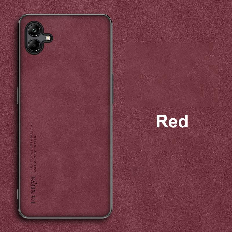 

Для Samsung Galaxy A04 Чехол Роскошный Чехол для телефона из искусственной кожи Для Samsung M13 5G Задняя крышка Матовый силиконовый Противоударный Полная защита For Samsung A04 красный