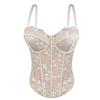 New European and American Spice Girls Black Lace Inner Suspender Premium Sense Outer Wear Shape Gathering Fishbone Corset