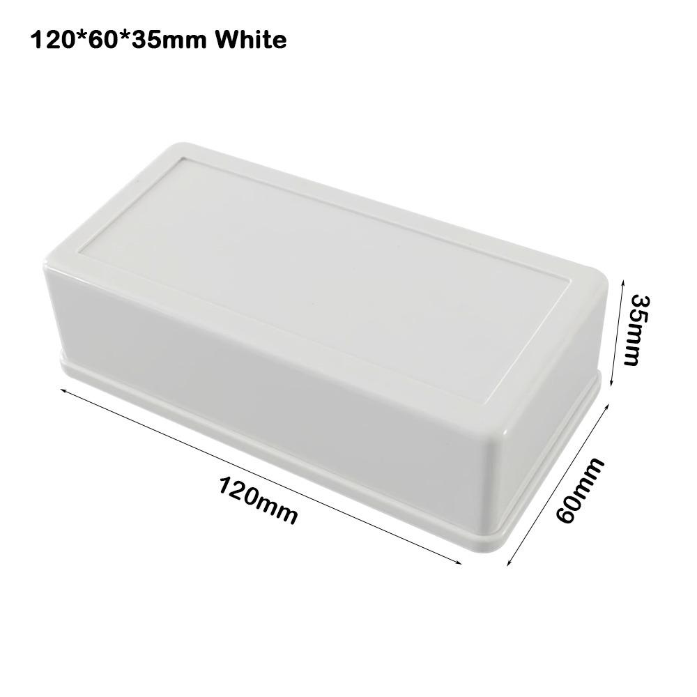 ABS Plastic Storage Case White Black Housing Instrument Case  Electronic Supplies